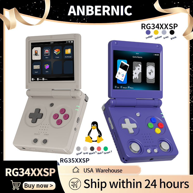 Retro Gaming Theme - Anbernic RG34XXSP RG35XXSP Konsola Przenośna z