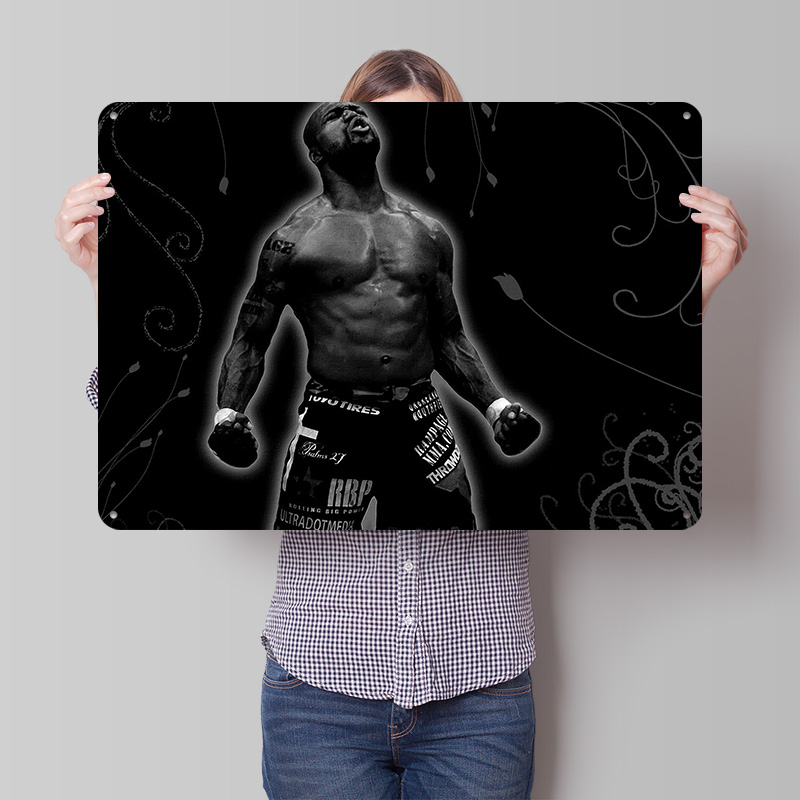 Retro Gaming Bar - Plakat z teksturą 3D MMA Boxing,