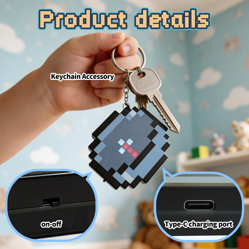 Retro Gaming Accessories - 2026 NOWY Ładowalny Kompas Pixelowy Brelok