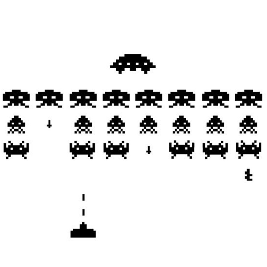 Retro Gaming Wallpaper - Naklejki winylowe dla graczy SPACE INVADERS
