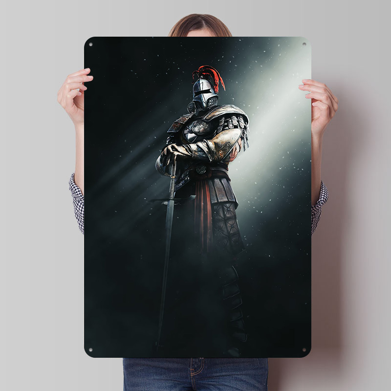 Retro Gaming Bar - Plakat Spartan Gladiator, personalizowane metalowe tabliczki