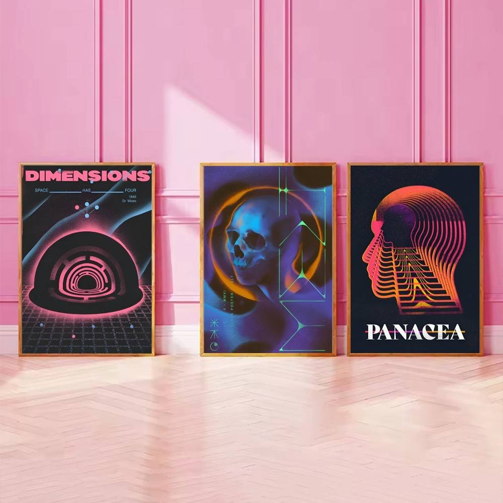 Psychedeliczny Gradient Czaszk – Retro Gaming Wallpaper recenzja i cena
