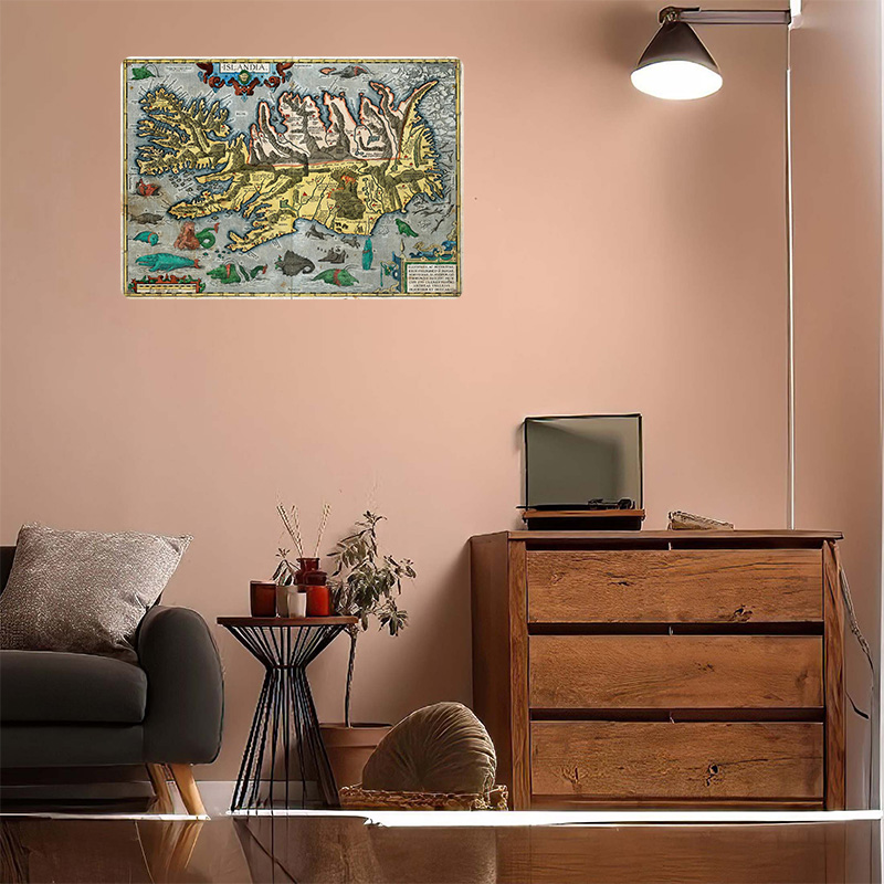 Mapa Islandii Metalowy Plakat  – Retro Gaming Bar recenzja i cena