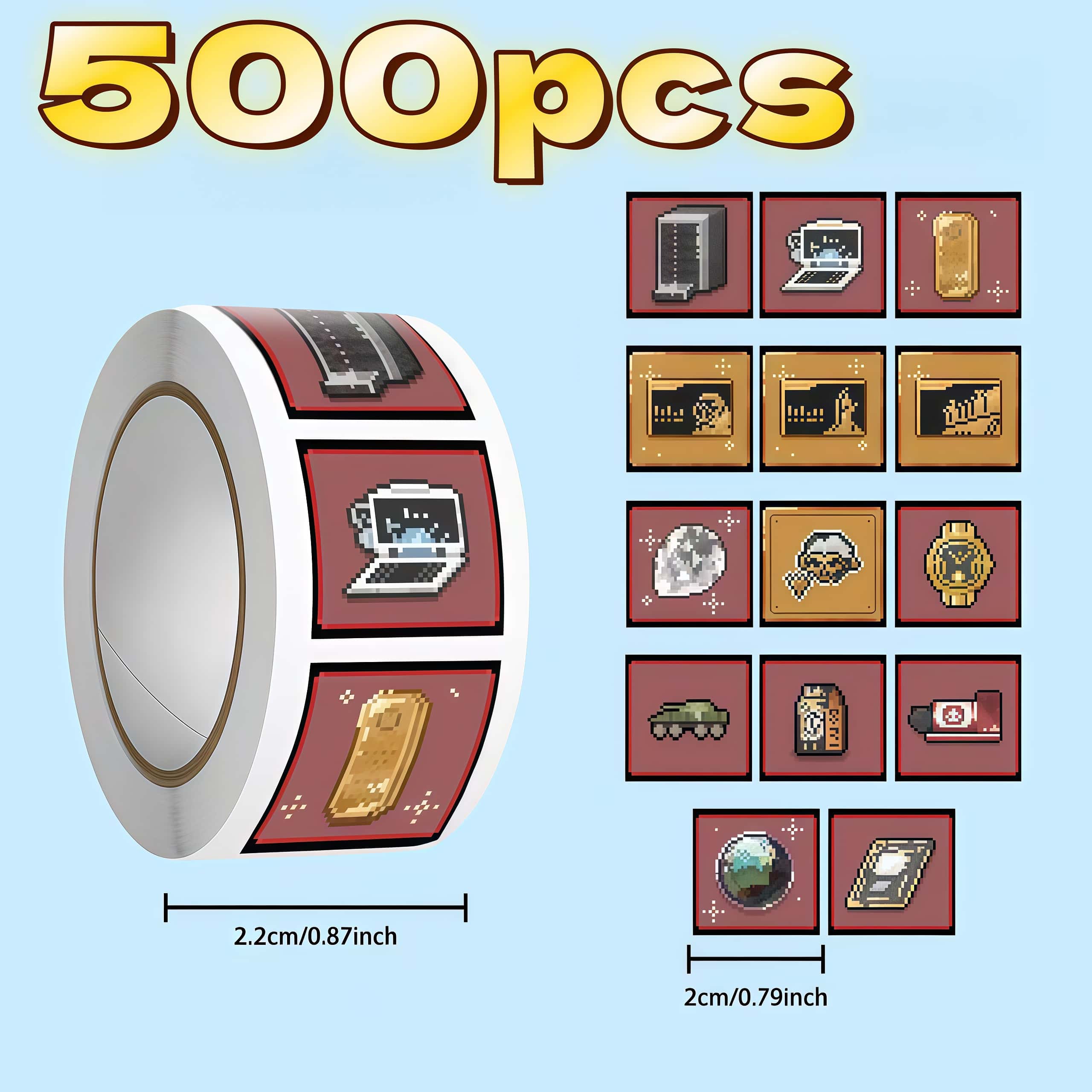 500 szt. Naklejek Pixel Delta  – Retro Gaming Bar recenzja i cena