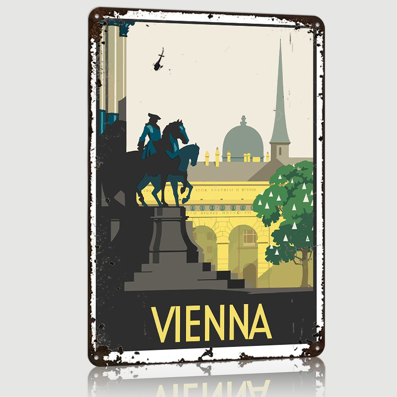 Metalowy plakat Wiedeń, person – Retro Gaming Vienna recenzja i cena