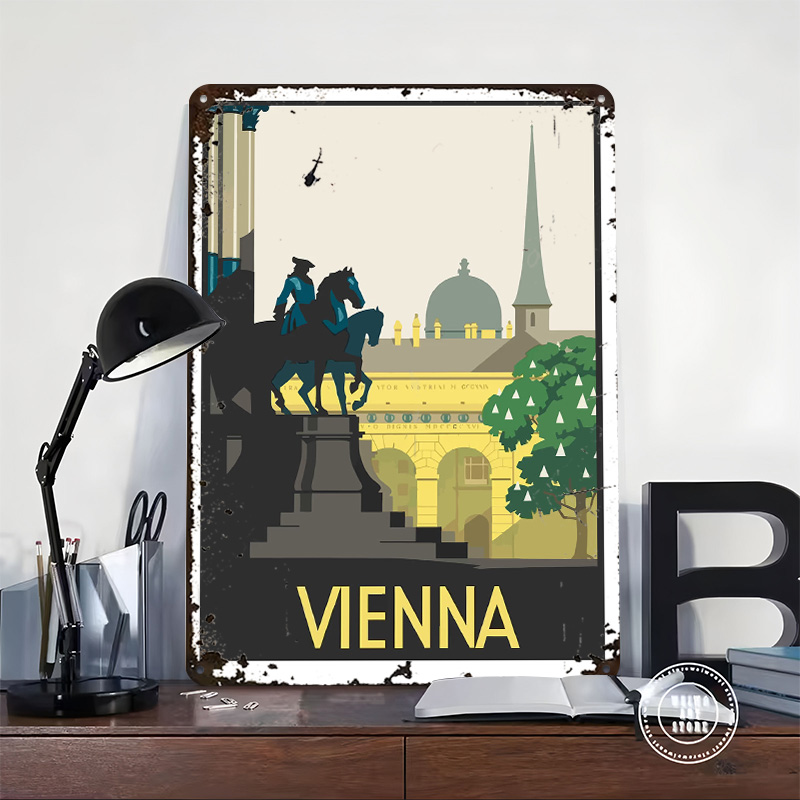 Metalowy plakat Wiedeń, person – Retro Gaming Vienna recenzja i cena