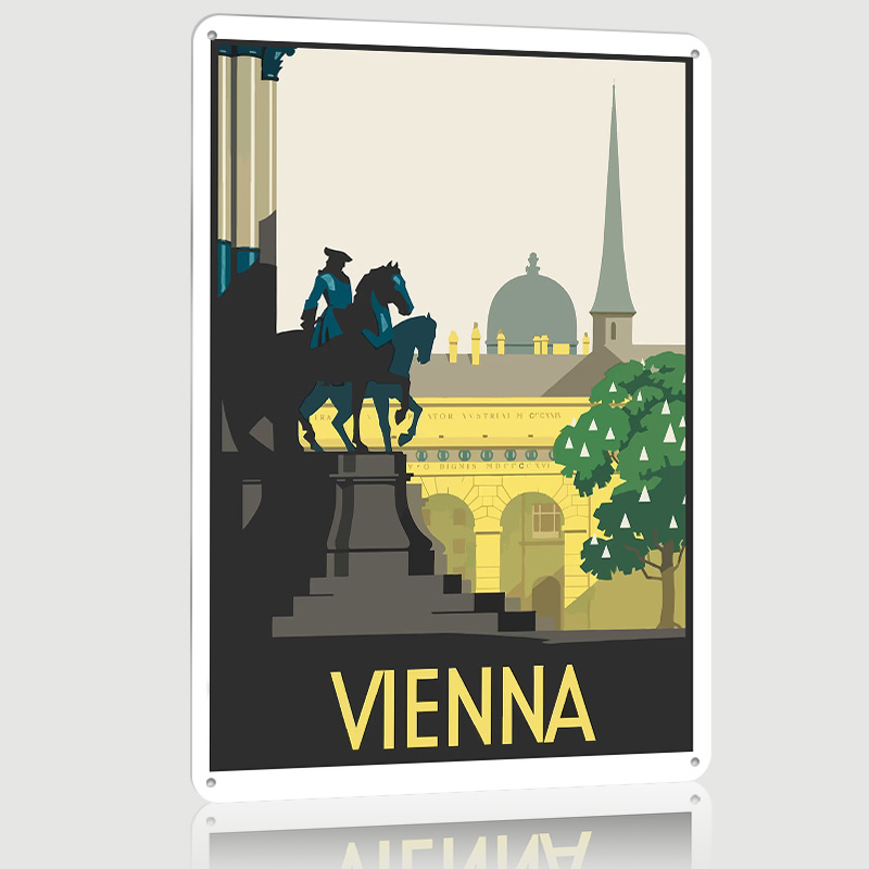 Metalowy plakat Wiedeń, person – Retro Gaming Vienna recenzja i cena
