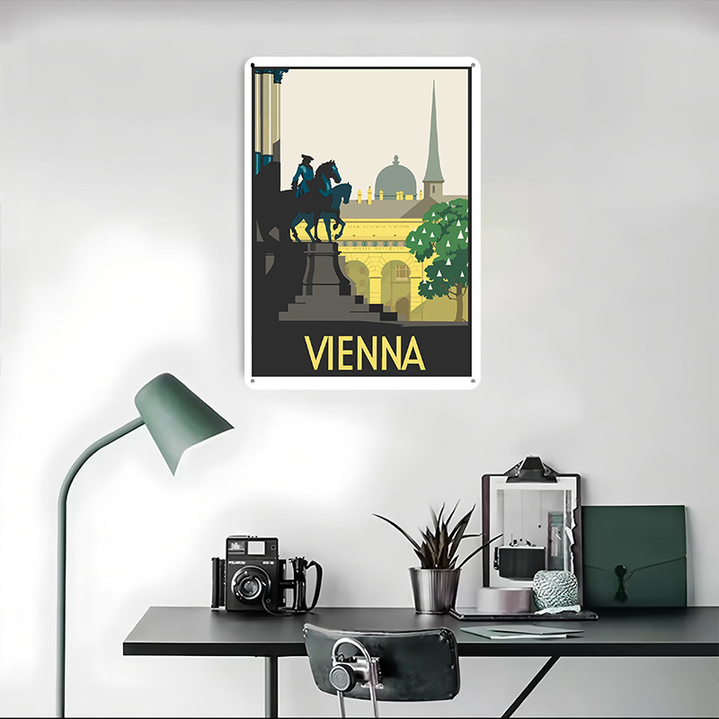 Metalowy plakat Wiedeń, person – Retro Gaming Vienna recenzja i cena